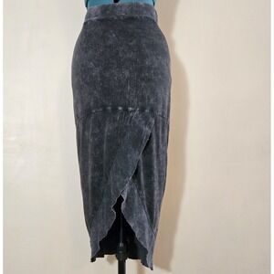 Chalet XS Charcoal Tulip Skirt Art To Wear Lagenlook Cottagecore Eco Hemp